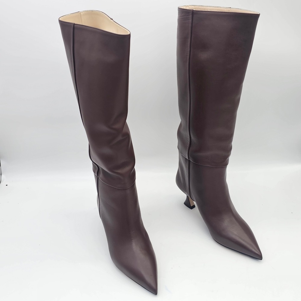 Alexandre Birman Brena Boot 60 Women 36, 6 Brown Leather Pointed Toe Kitten Heel